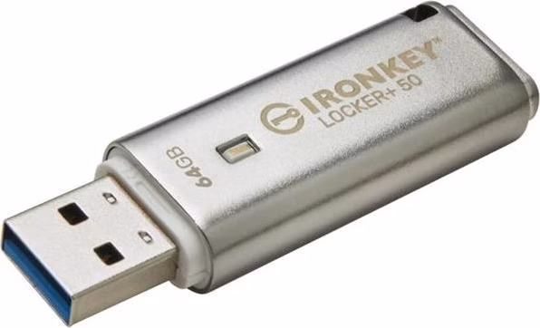 KINGSTON 64GB IronKey Locker Plus 50 AES Encrypted, USBtoCloud