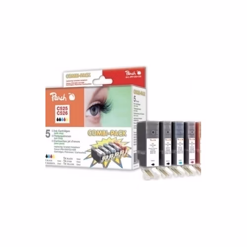 PEACH kompatibilní cartridge Canon PGI-525/CLI-526 MultiPack, 2xBlack, Cyan, Magenta, Yellow, 19ml, 4x10ml