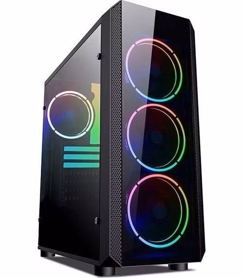VeinX case Mars MAR01A Mid Tower, bez zdroje, 3xUSB, průhledná bočnice, 4xARGB Fan 120mm, černá