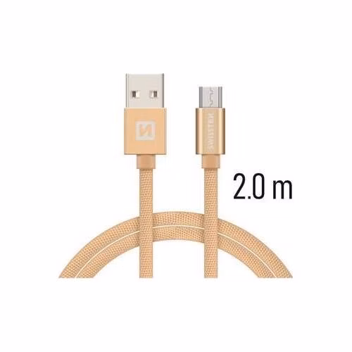 SWISSTEN DATA CABLE USB / MICRO USB TEXTILE 2,0M GOLD