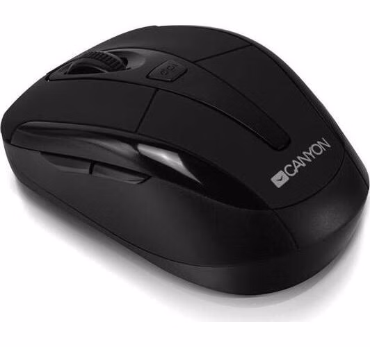 Canyon MSO-W6, Wireless optická myš USB, kompaktná, vhodná k notebookom, 1.600dpi, 6 tlač., čierna