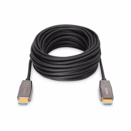 Digitus HDMI AOC hybridní optický kabel, Type A M/M, 10m, UHD 8K@60Hz, CE, gold, bl
