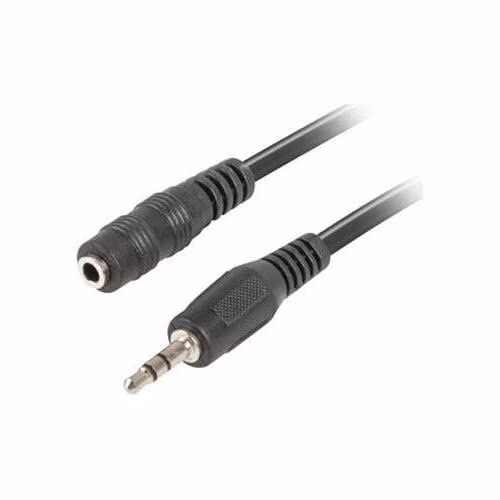 LANBERG Minijack 3.5mm M / F 3 PIN kabel 1,5m, černý