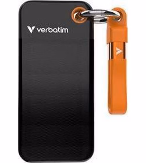 VERBATIM Pocket SSD 512GB, USB-C 3.2 Gen 2, černá/oranžová