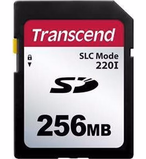 Transcend 256MB SD220I MLC průmyslová paměťová karta (SLC mode), 22MB/s R,20MB/s W, černá
