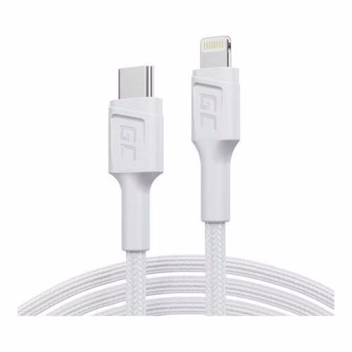 Green Cell PowerStream Bílý kabel Lightning - USB-C 1m MFi s rychlým nabíjením Power Delivery, pro Apple iPhone