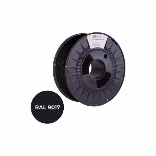 C-TECH tisková struna PREMIUM LINE ( filament ) , PA6, dopravní černá, RAL9017, 1,75mm, 1kg