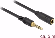 Delock Stereo Jack prodlužovací kabel 3,5 mm 4 pin samec na samici 5 m černý
