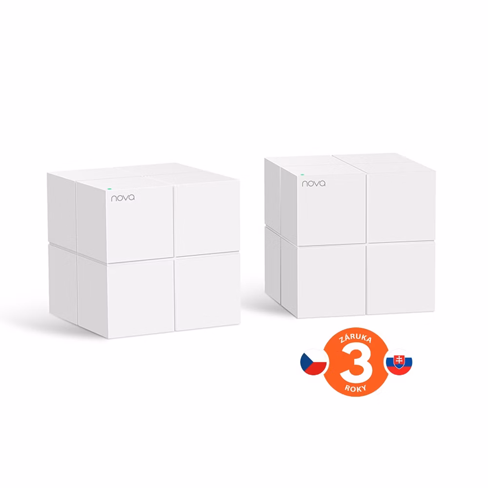 Tenda Nova MW6 (2-pack) WiFi AC1200 Mesh Gigabit systém, MU-MIMO, 4x GLAN/GWAN, SMART SK aplikácie