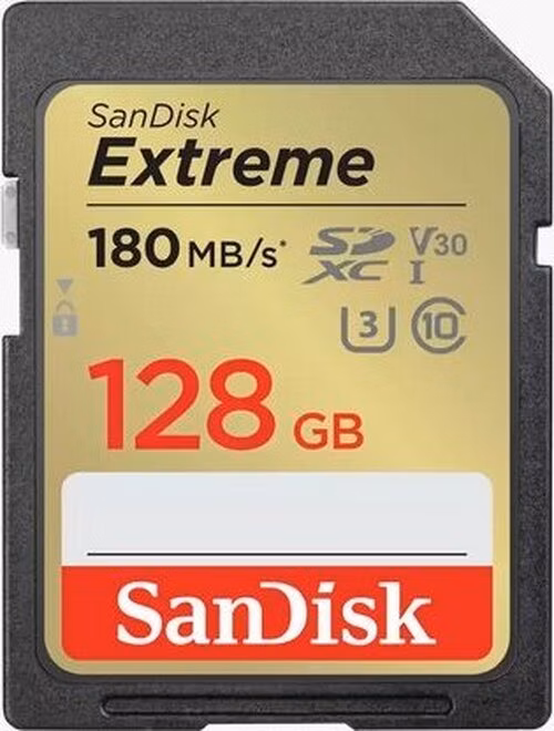 SanDisk Extreme 128GB SD card 180/90MBps