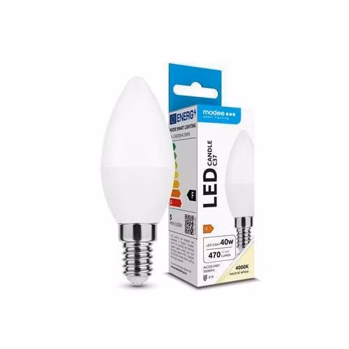 Modee E14 4,9W svíčka LED studená 4000K