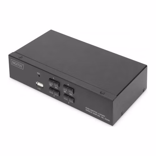 DIGITUS KVM přepínač, 4 porty, jeden displej, 4K, HDMI1 x QIG