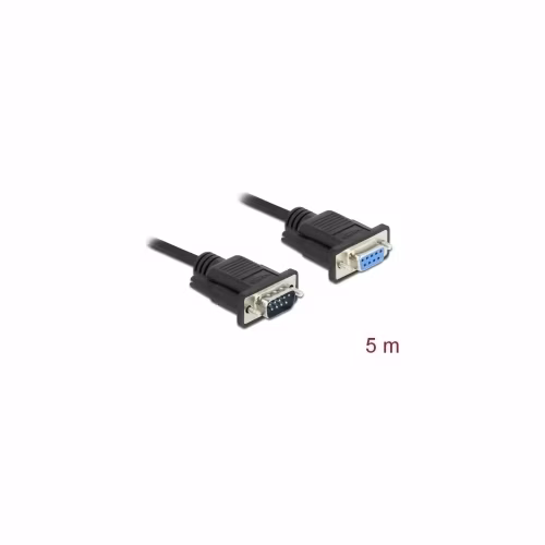 Delock Sériový kabel rozhraní RS-232 Sub-D9, ze zástrčkového na zásuvkový, délky 5 m