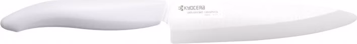 KYOCERA keramický nůž s bílou čepelí, 13 cm dlouhá čepel, bílá plastová rukojeť
