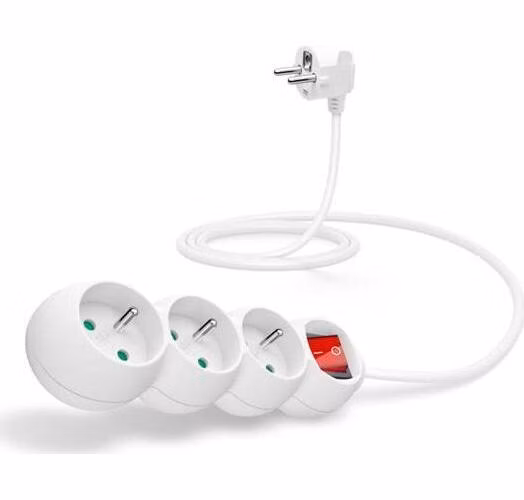 CONNECT IT prodlužovací kabel 230 V, 3 zásuvky, 1,5 m, s vypínačem (bílý)