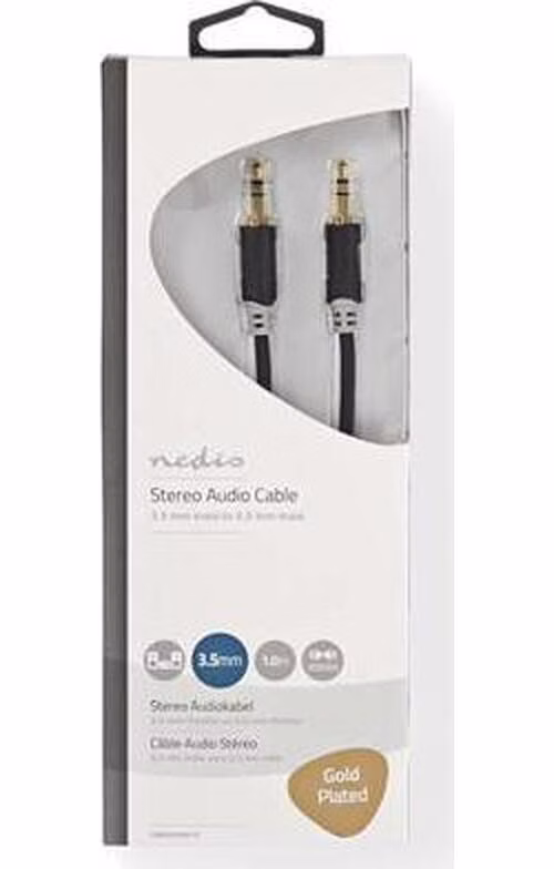 Nedis CABW22000AT10 - Stereofonní Audio Kabel | 3,5mm Zástrčka - 3,5mm Zástrčka | 1 m | Antracit