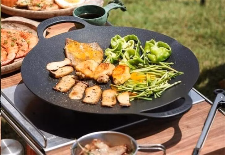 BUYDEEM Hliníková grilovacia nepriľnavá panvica 36 cm, model CP101, farba čierna
