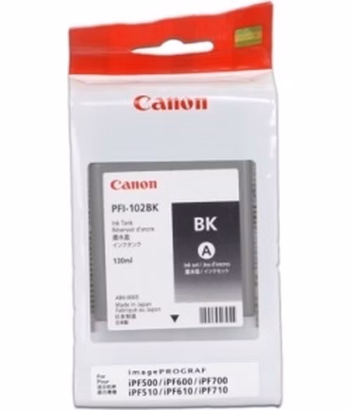 Canon cartridge PFI-102BK iPF-500, 6x0, 7xx, LP-xx (PFI102BK)/black/130ml