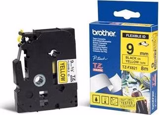 Brother - TZe-FX621,  žlutá / černá, 9 mm,  s flexibilní páskou