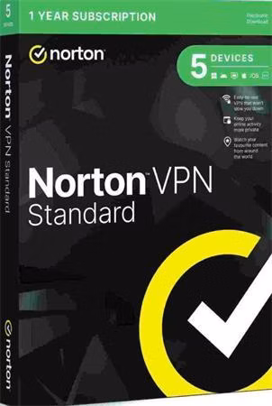 NORTON SECURE VPN Standard 1 uživatel na 5 zařízení na 1 rok