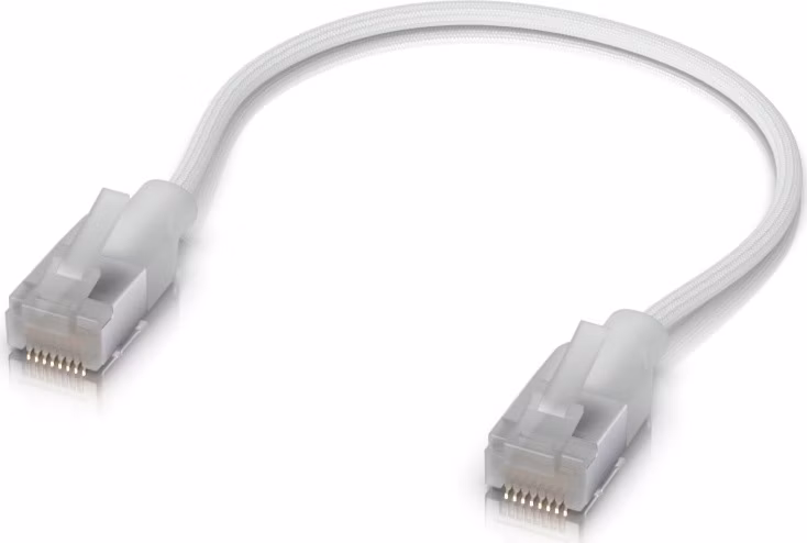 Ubiquiti UniFi Premium Patch Cable 0.15m - Patch kabel, Cat6a, Etherlighting, bílý, délka 0,15m