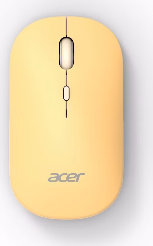 ACER Myš Wireless Mouse AMR130 Yellow - Dual mode 2.4GHz + BT 5.2, 4 tlačítka, 800/1200/1600 dpi, USB Polling rate 125Hz