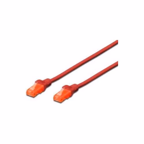 Digitus Patch Cable, CAT 6 UTP, AWG 26, měď, červený 5m