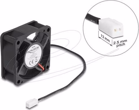 Delock Axiální ventilátor: 5 V DC, 60 x 60 x 25 mm, černý