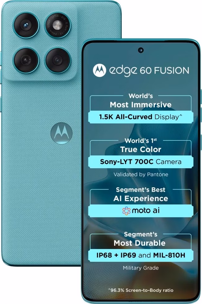 Motorola EDGE 60 Fusion - PANTONE Amazonite   6,67"/ single SIM + eSIM/ 12GB/ 256GB/ 5G/ Android 15