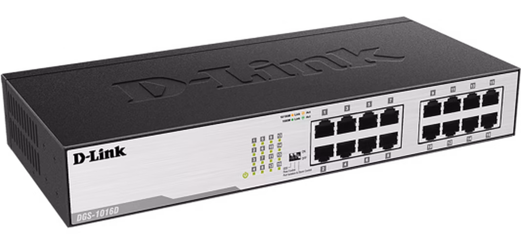 D-Link DGS-1016D 16-portový 10/100/1000 gigabitový stolný/pozemný prepínač