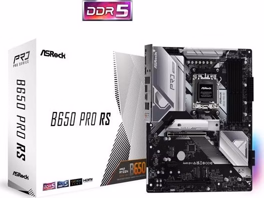 ASRock B650 Pro RS / AMD B650 / AM5 / 4x DDR5 DIMM / 3x M.2 / HDMI / DP / USB-C  / ATX
