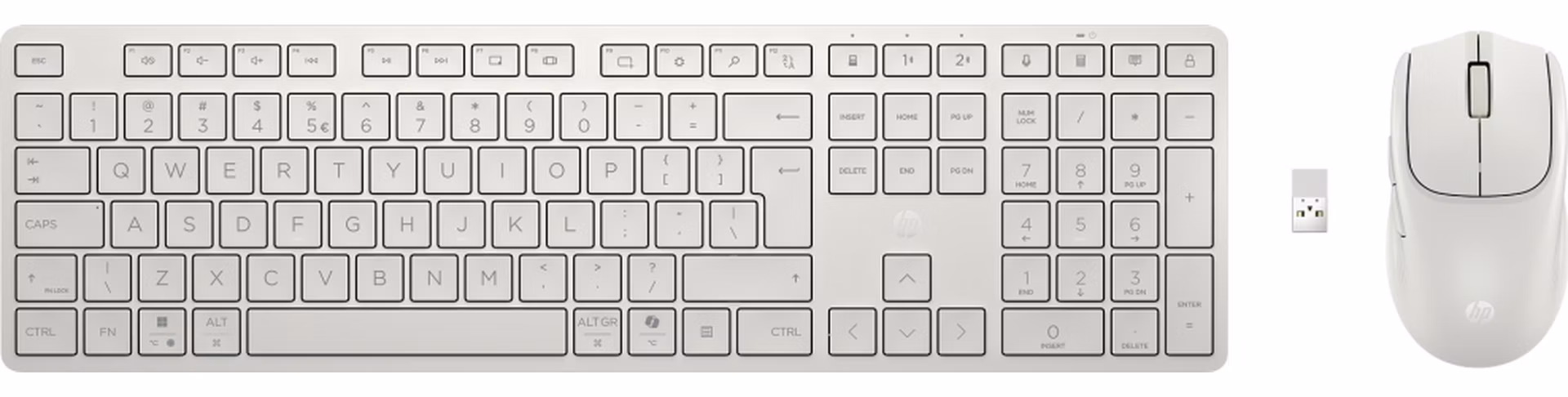 HP Bezdrátová klávesnice a myš 490C - bílá