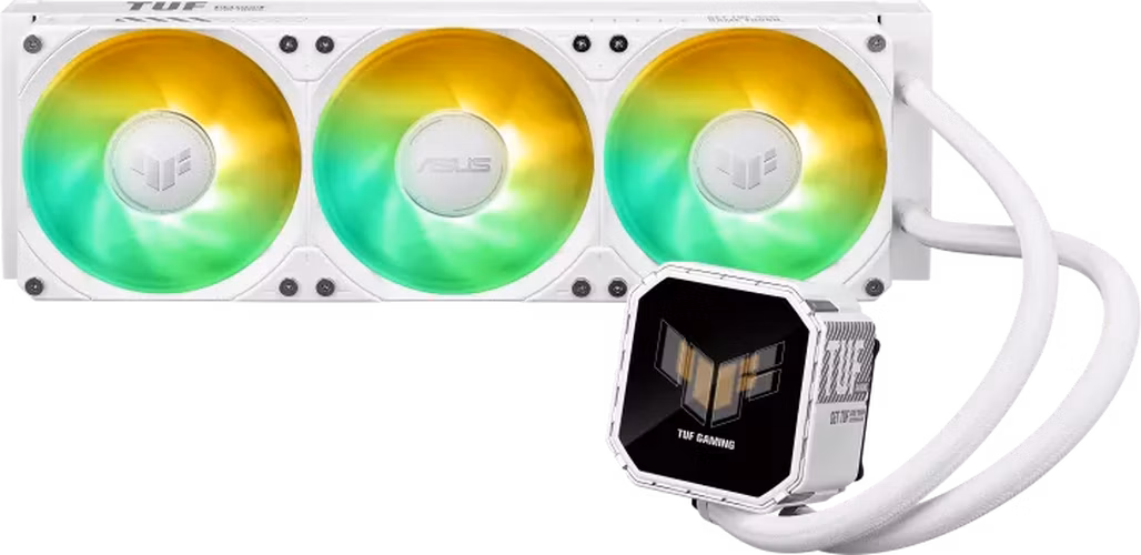 ASUS vodní chladič CPU AIO TUF GAMING LC III 360 ARGB LCD White, 3x120mm, LGA1851, AM5