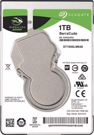 Seagate BarraCuda 2.5" HDD, 1TB, 2.5", SATAIII, 128MB cache, 5.400RPM