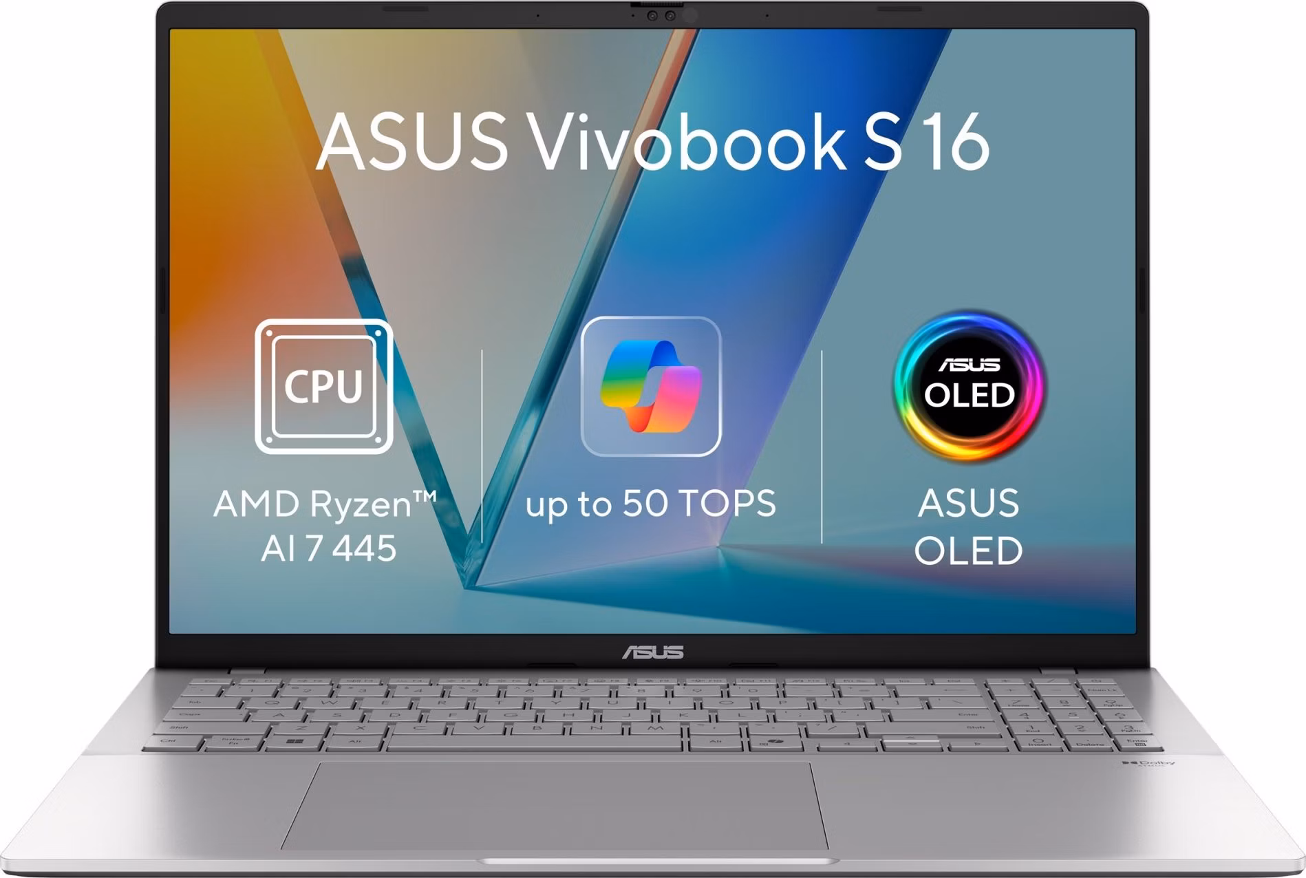 ASUS Vivobook S 16/M3607GA-OLED002W/AI7-445/16"/WUXGA/32GB/1TB/AMD int/W11H/Silver/2R