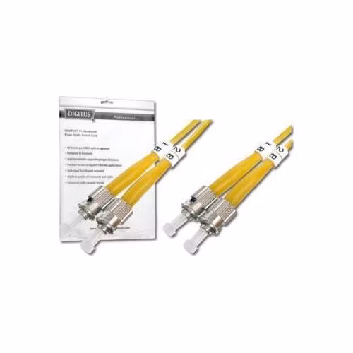 DIGITUS Fiber Optic Patch Cord, ST to ST, Singlemode, OS1, 09/125 µ, Duplex Length 5m