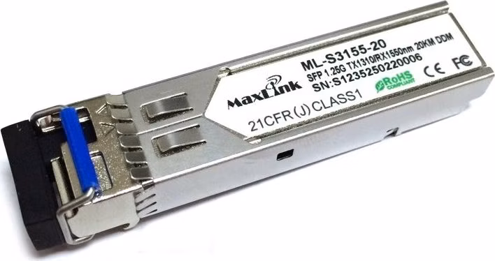MaxLink 1.25G SFP optický modul, WDM (BiDi), SM, Tx 1310/Rx1550nm, 3km, 1x LC konektor, DDM