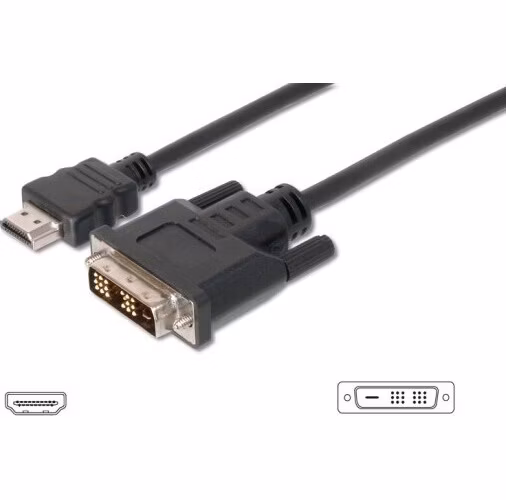 Digitus HDMI/A na DVI připojovací kabel, 2x stíněný, 2M , černý