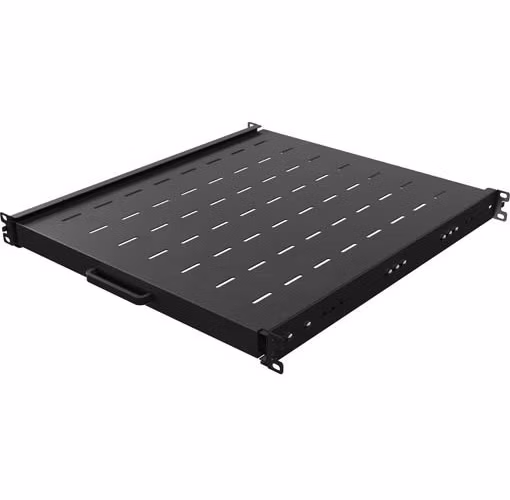 LANBERG POSUVNÁ POLICA PRE 19" RACKOVÉ SKRINE 500MM ČIERNA (1U/445X500MM, NOSNOSŤ DO 35KG, 4-P