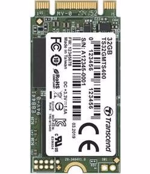 TRANSCEND MTS400 32GB SSD disk M.2 2242, SATA III 6Gb/s (MLC), 530MB/s R, 470MB/s W