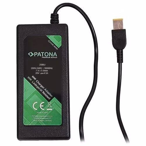 PATONA napájecí adaptér k ntb/ 20V/4,5A 90W/ Slim tip IBM/LENOVO PREMIUM/ délka kabelu 2,5 m
