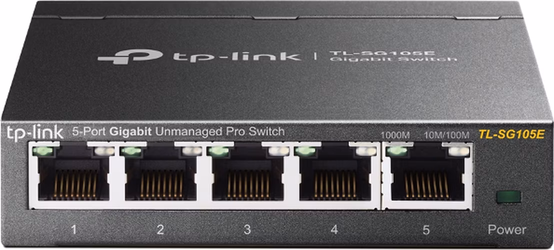 tp-link TL-SG105E, 5 port Gigabit mini Easy Smart Switch, 5x 10/100/1000M RJ45, IGMP, MTU, Tag-Based, VLAN, QoS, steel c