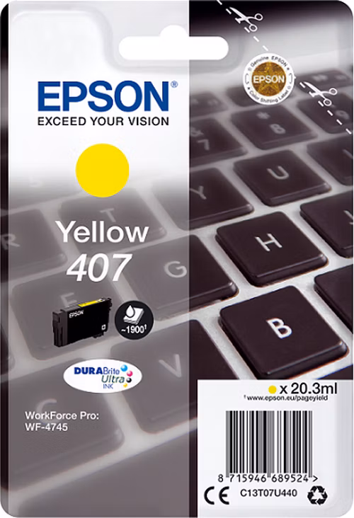 Atramentová kazeta EPSON série WF-4745 "Keyboard" L Yellow 1900 str. (20,3 ml)