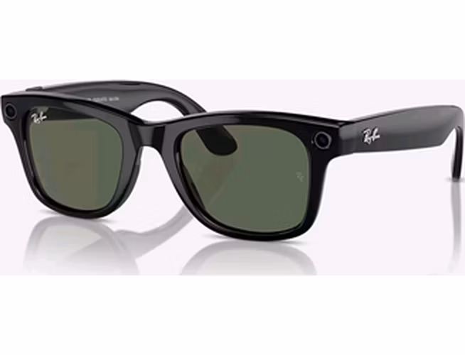 Meta Ray-Ban Wayfarer, AI okuliare, Shiny Black, G15 Green
