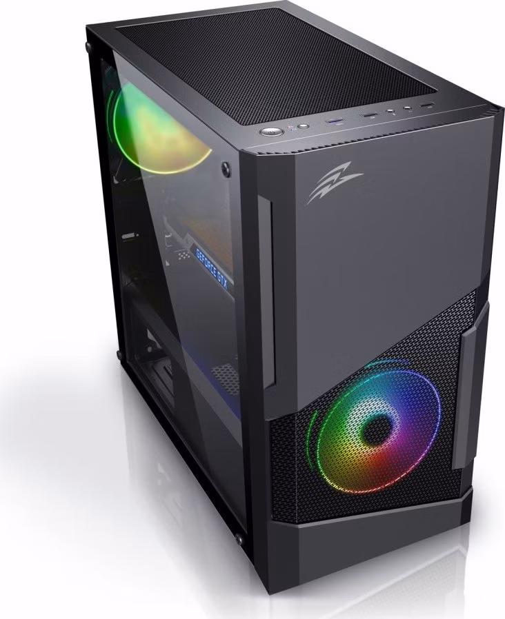 EVOLVEO M5, case mATX, 2x USB2.0 / 1x USB3.0 / 3x120mm LED / černý s průhlednou bočnicí