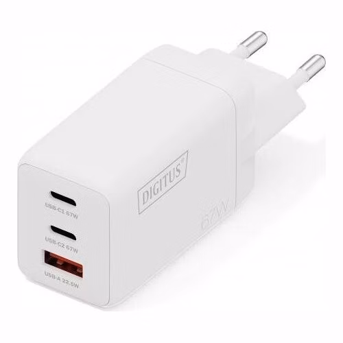 DIGITUS USB Nabíječka GaN 67W, 2x USB-C, 1x USB-A