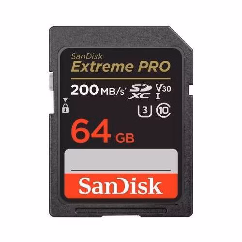 SanDisk Extreme Pro SD UHS-I 64GB SD 200MB/s Read 90MB/s Write