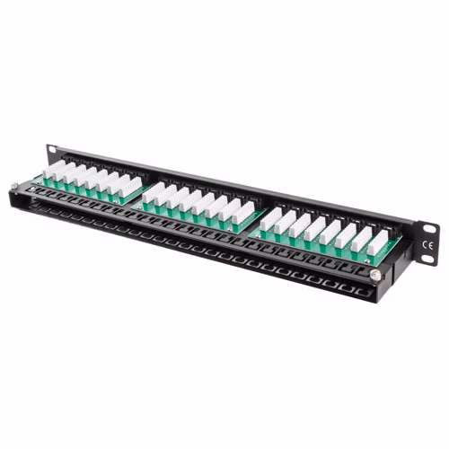 LANBERG PATCH PANEL 48 PORTŮ 1U 19" CAT.6 UTP ČERNÝ