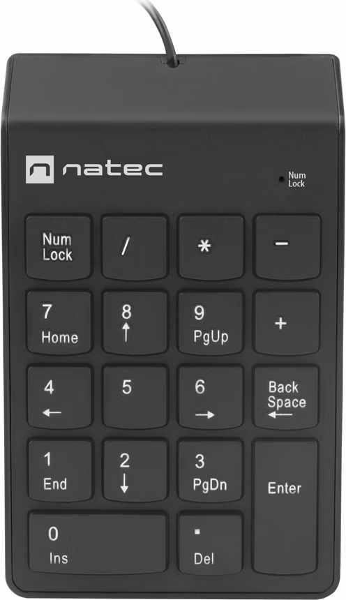 Numerická klávesnica Natec GOBY 2/Drôtová USB/Čierna