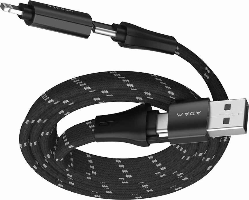 Adam Elements kábel PeAk MF401 4-in-1 60W Magnetic Flat Charging Cable - Black